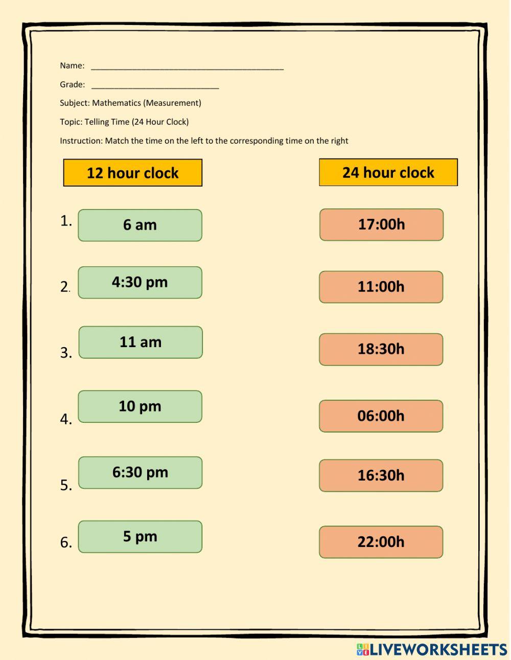 24 hour clock