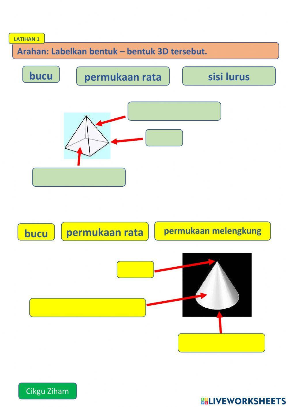Tahun 1: Bentuk 3 dimensi