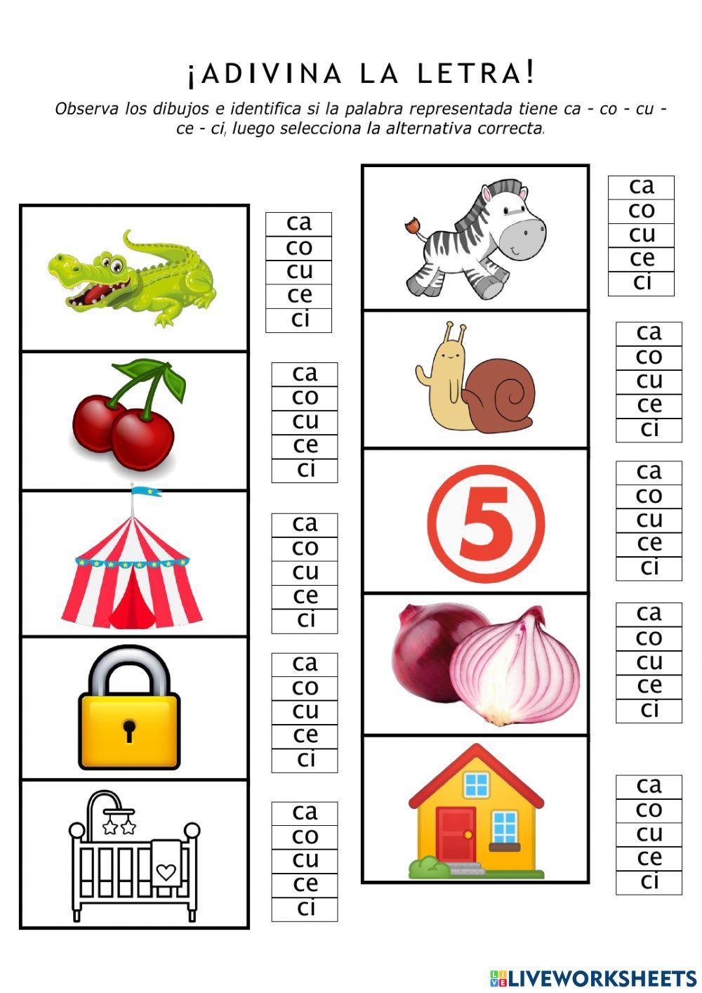 Silabas Cacocuceci Worksheet Live Worksheets, 46 OFF