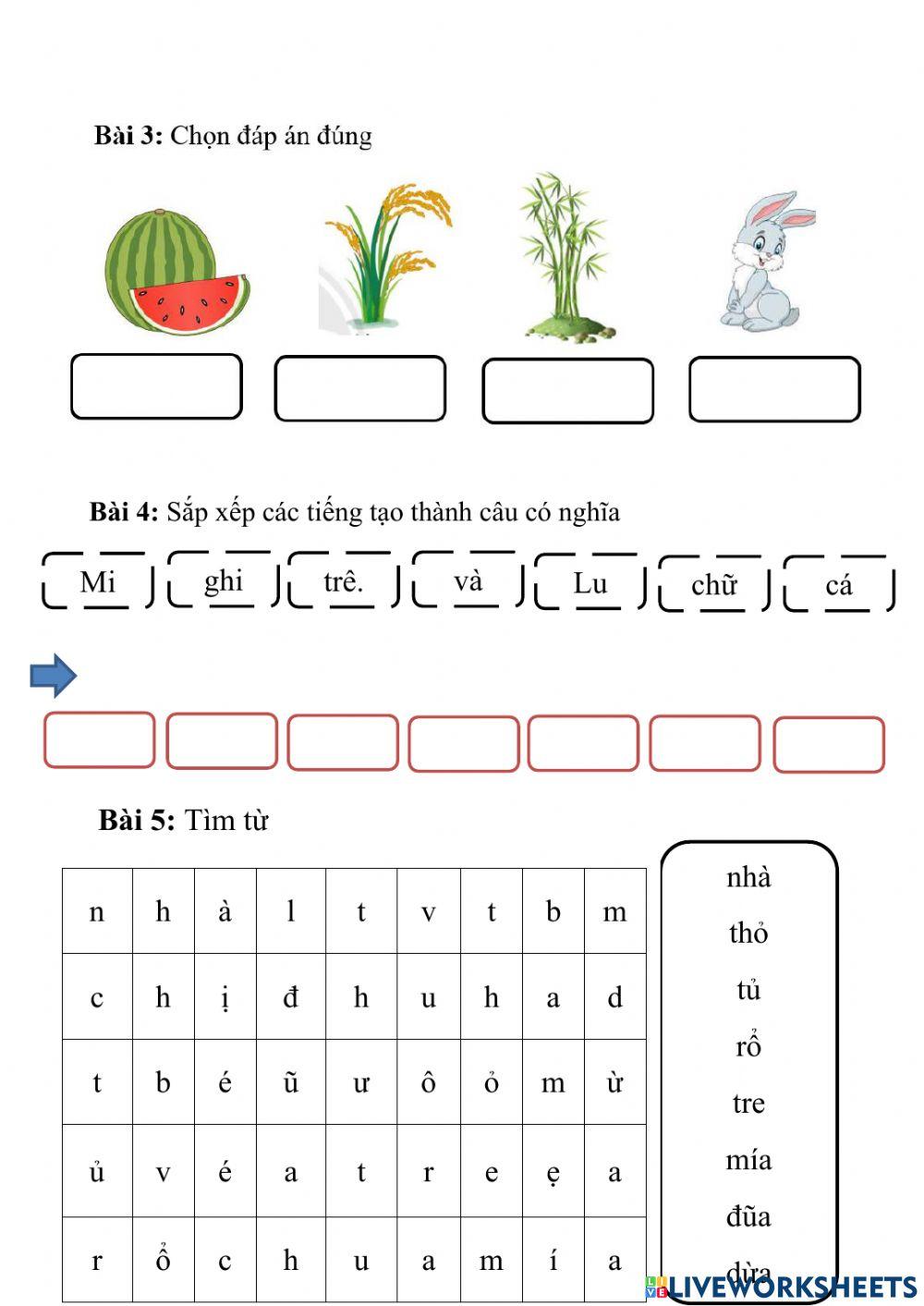 Ôn tập lớp 1 tuần 7