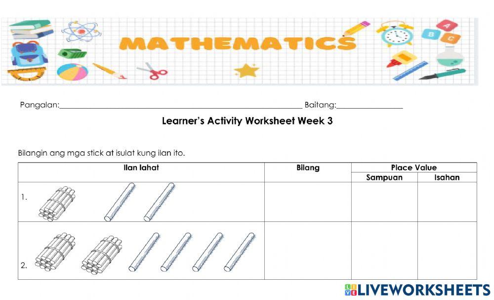 math worksheet week 3