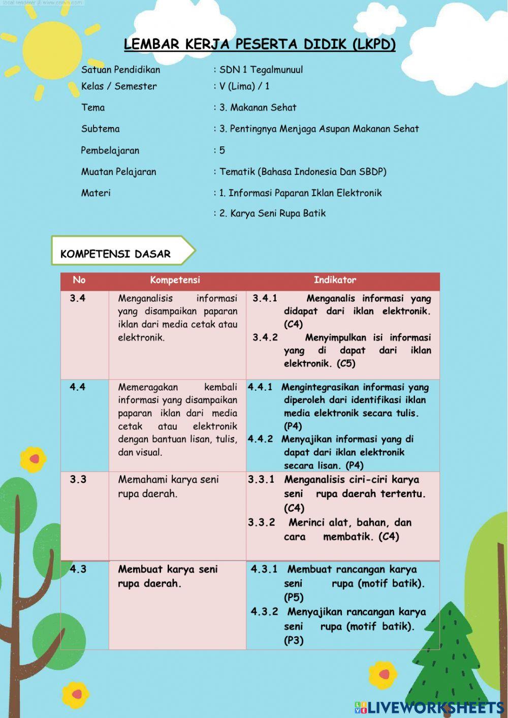 Kelas 5 Tema 3 Subtema 3 PB 5