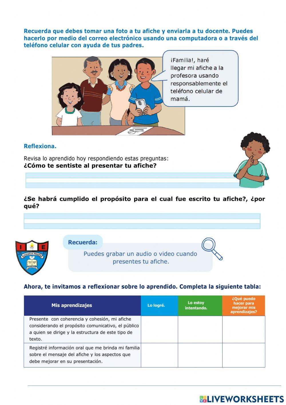 Presentamos un afiche referente al uso responsable del teléfono celular y en nuestra vida diaria