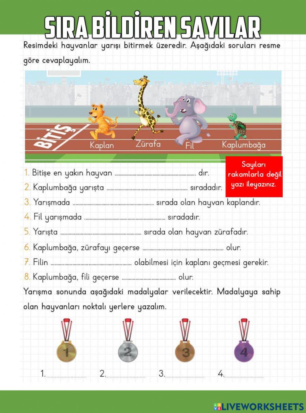 Sıra Bildiren Sayılar