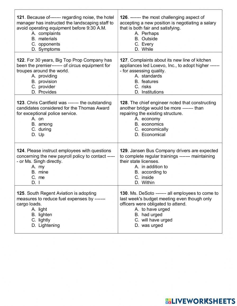 Midterm test toeic 2 reading