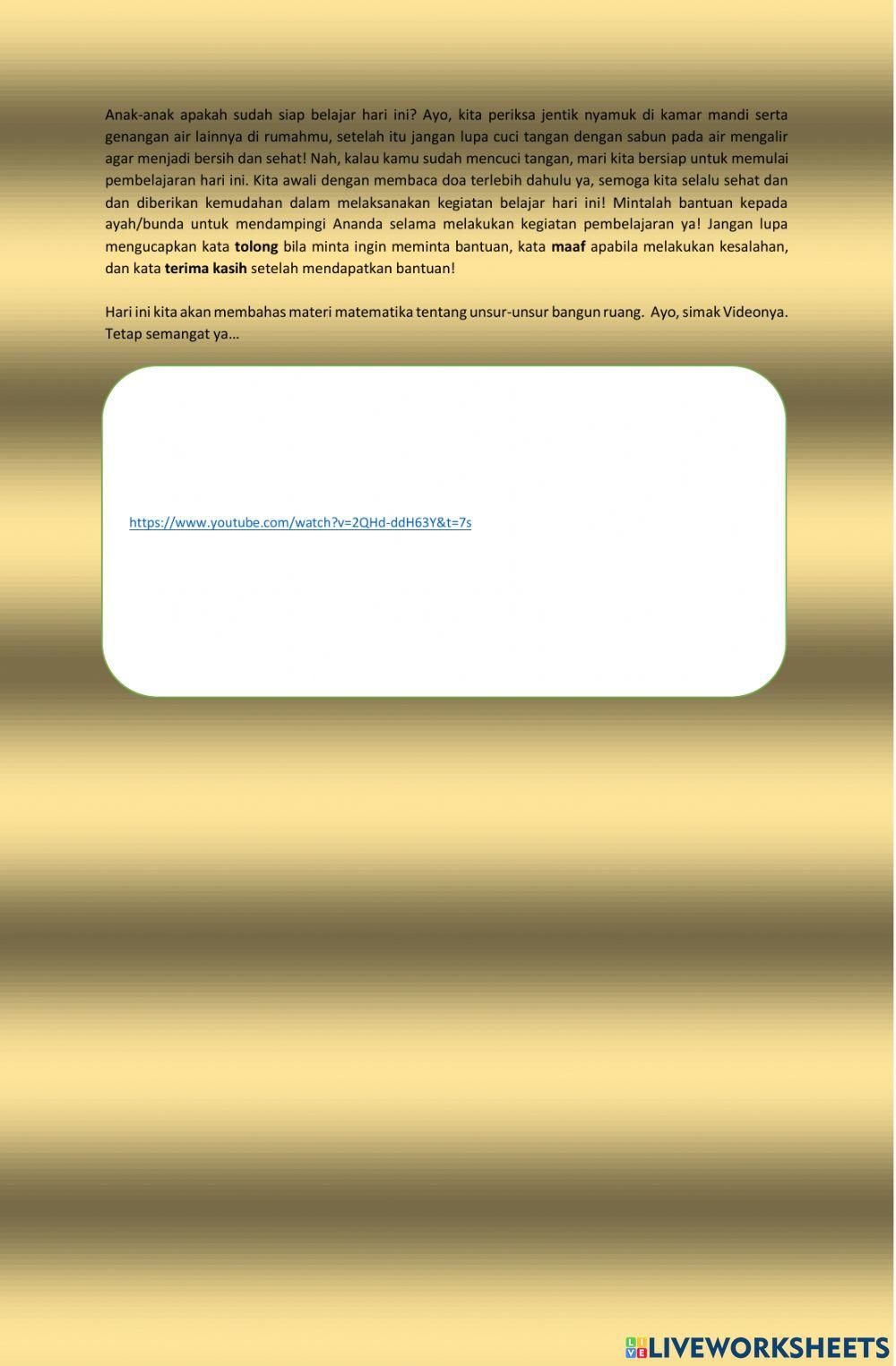 Unsur-unsur bangun ruang