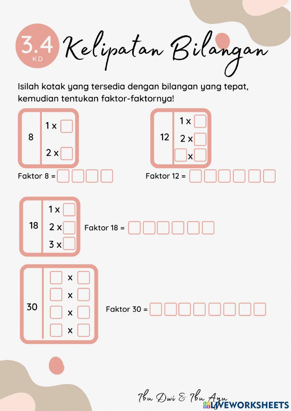 LKPD Matematika Faktor Bilangan