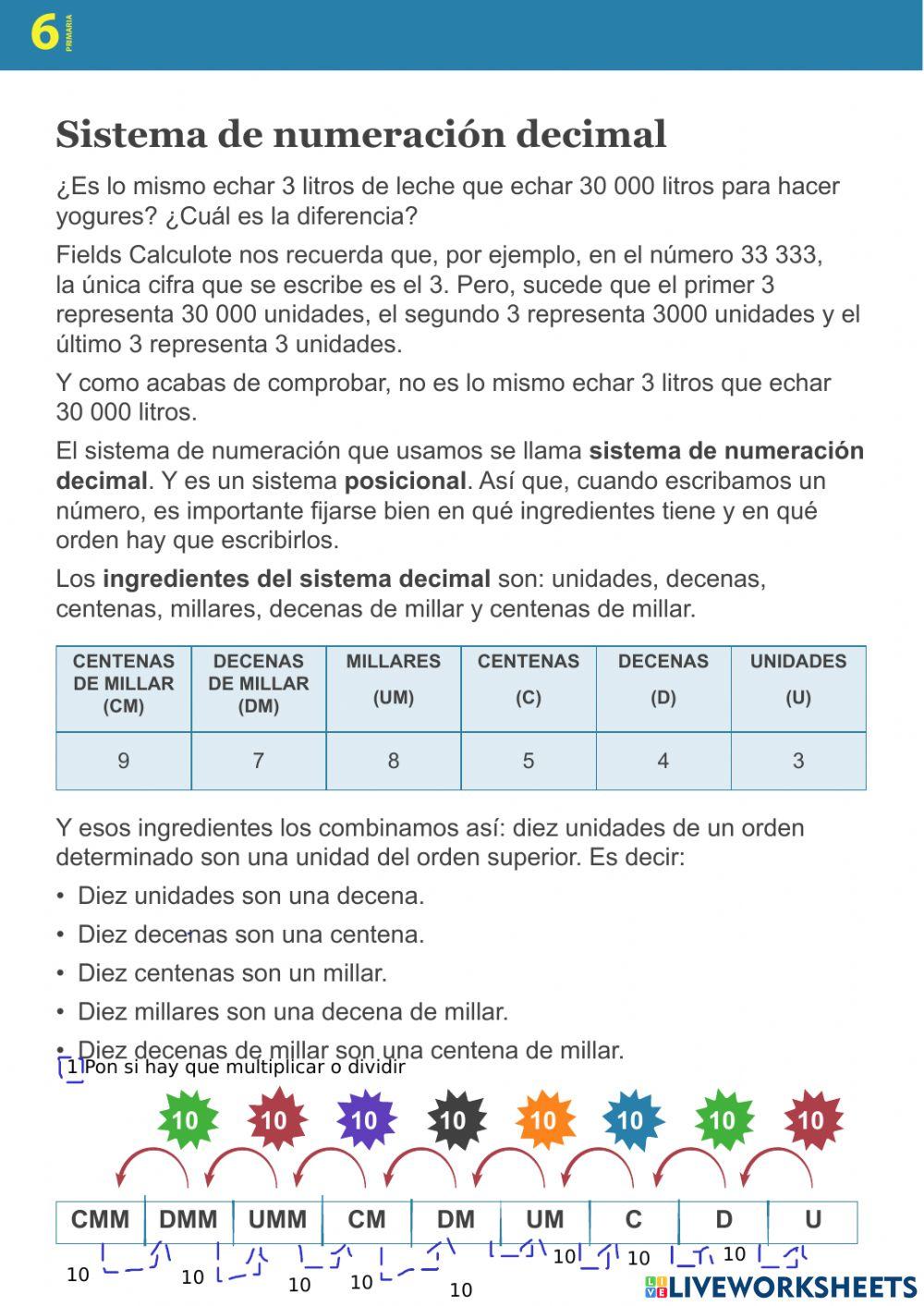 Sistema de numeración decimal