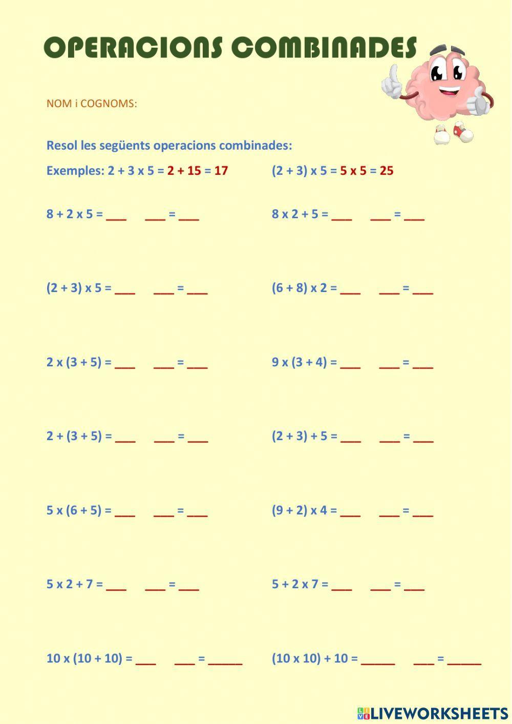Operacions combinades