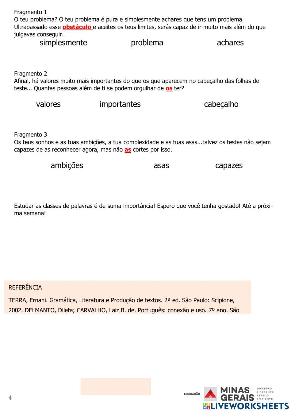 Pet4          7º ano  - semana 3