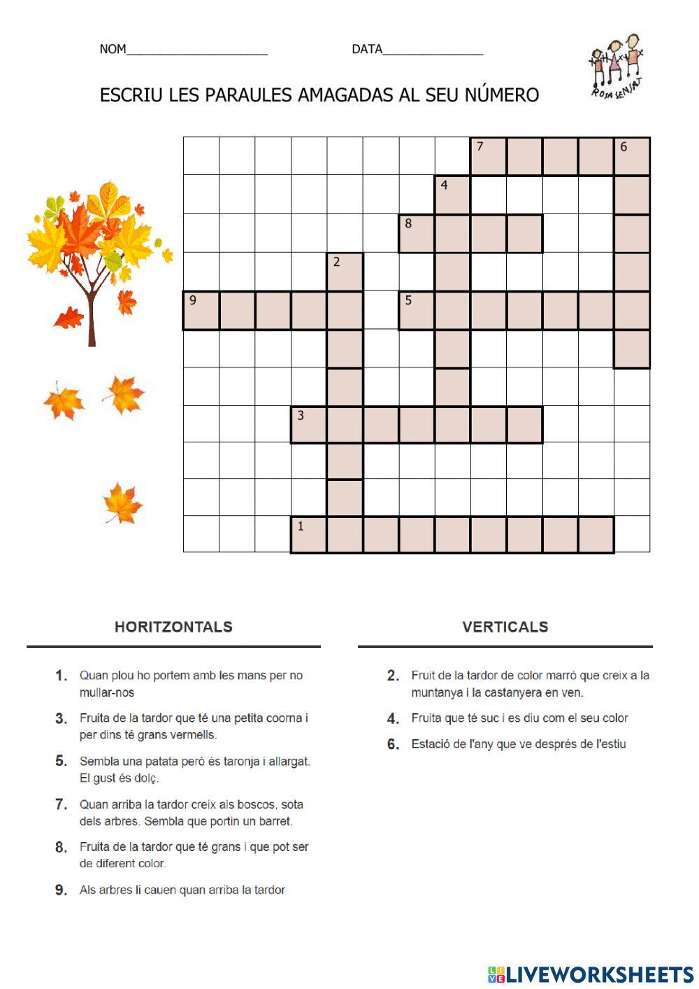 Vocabulari de la Tardor