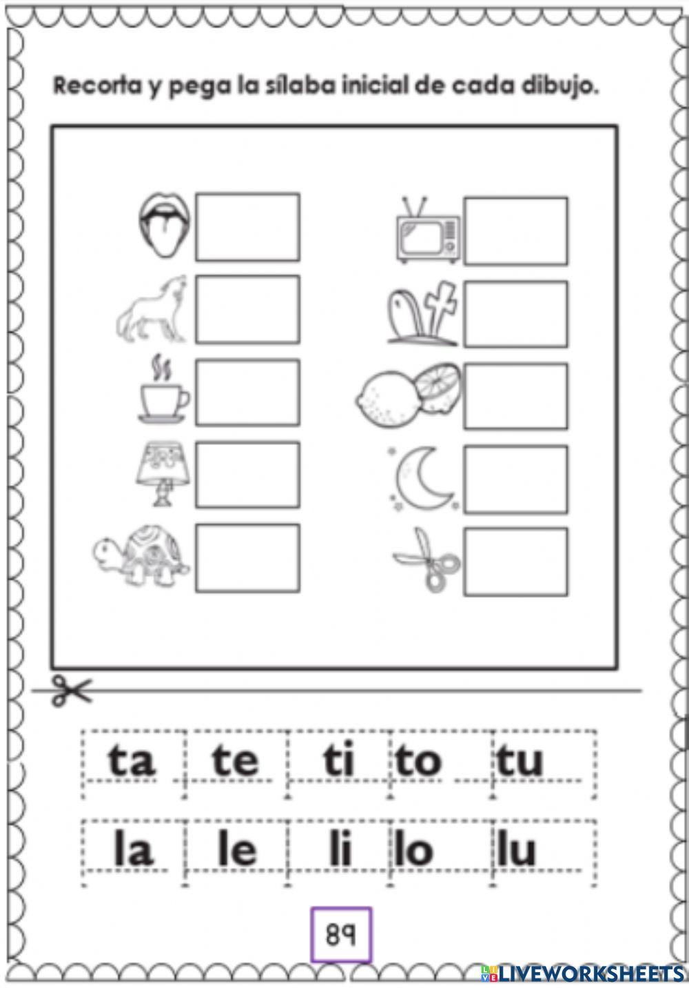 Silabas de la l y la t