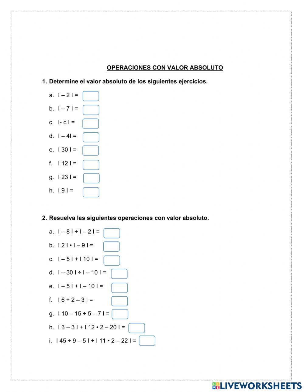 Recuperación Valor Absoluto