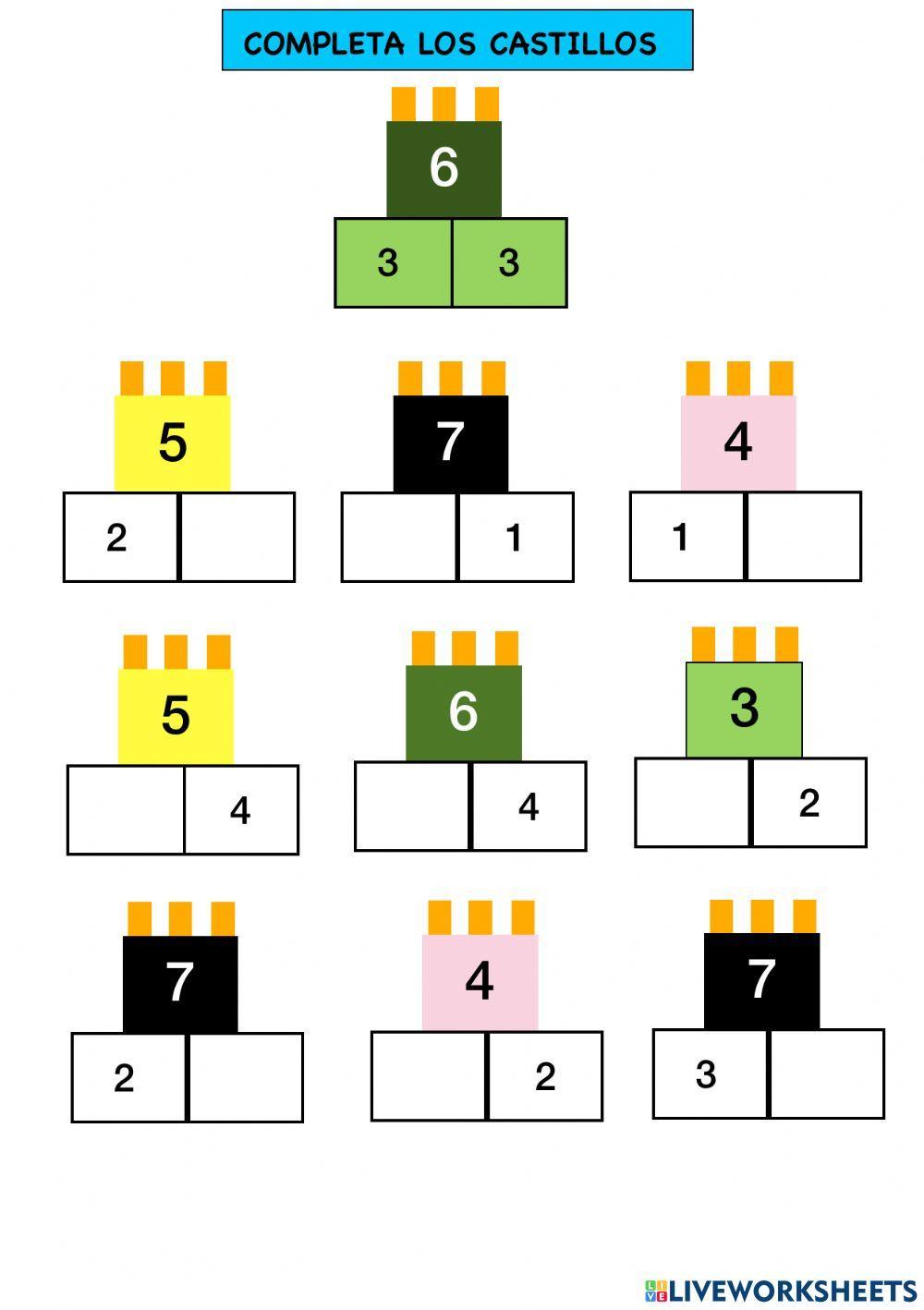 Descomposición números del 1 al 7