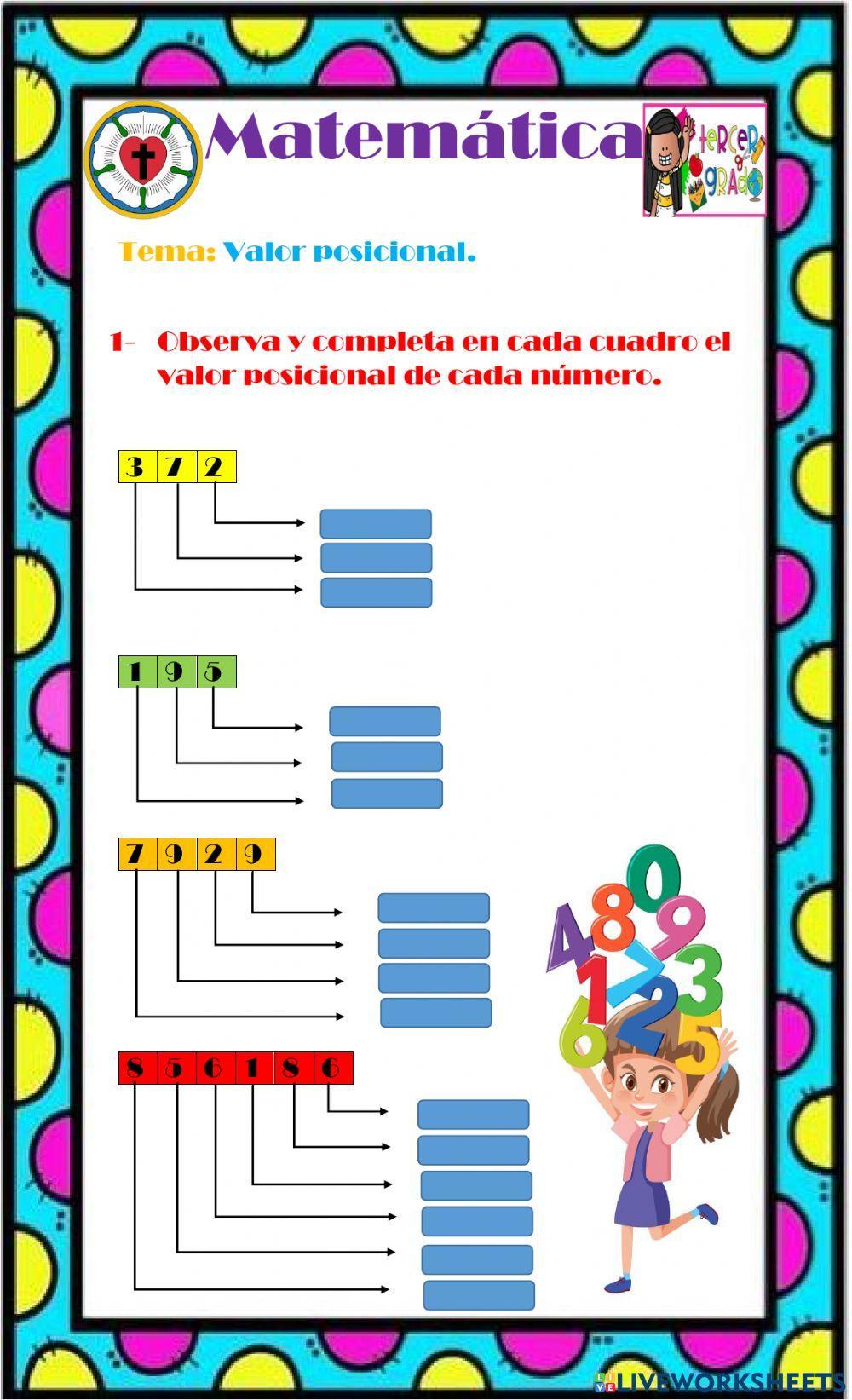 Valor posicional Valor posicional