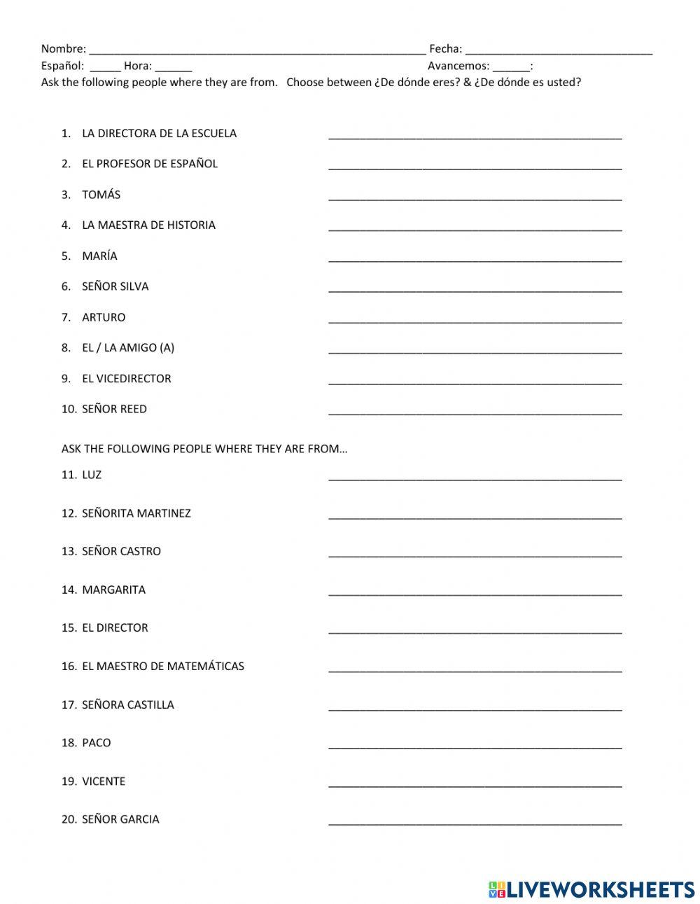 Where are yuo from 1 EASY