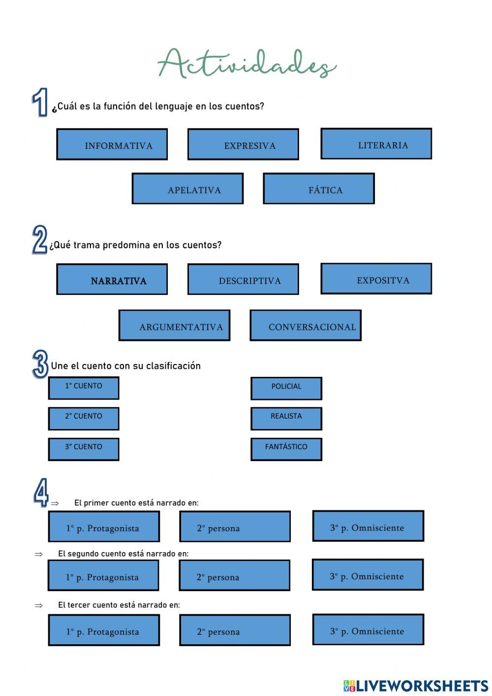 Cuentos realistas, fantásticos y policiales