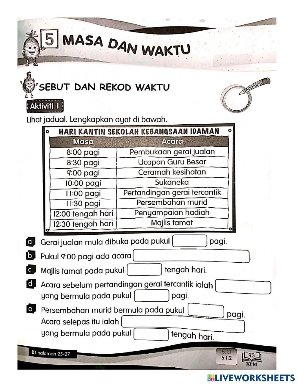 Unit 5 masa dan waktu