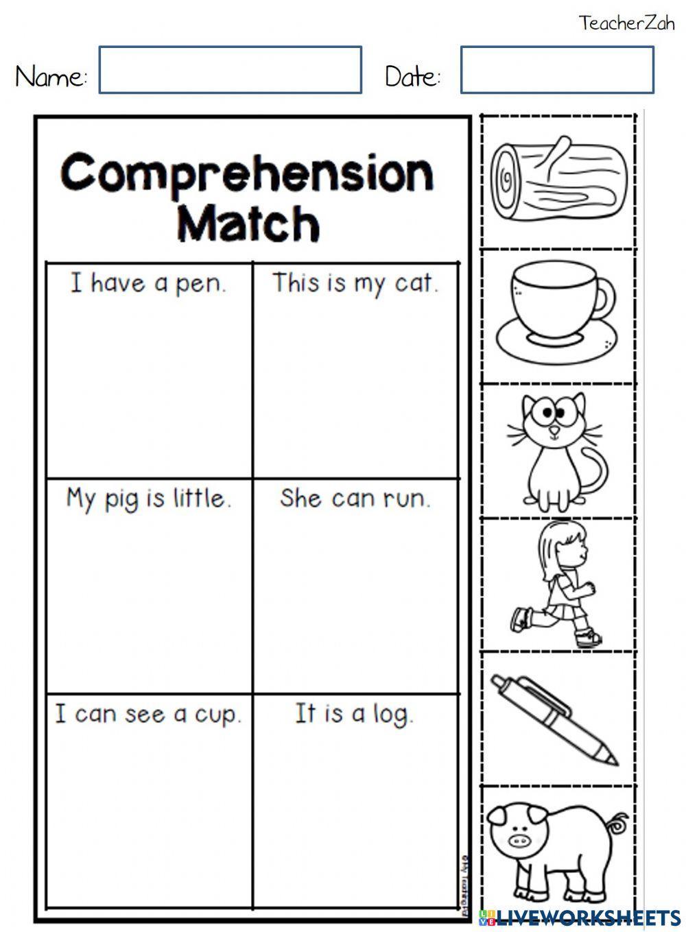 Comprehension match cvc Comprehension match cvc