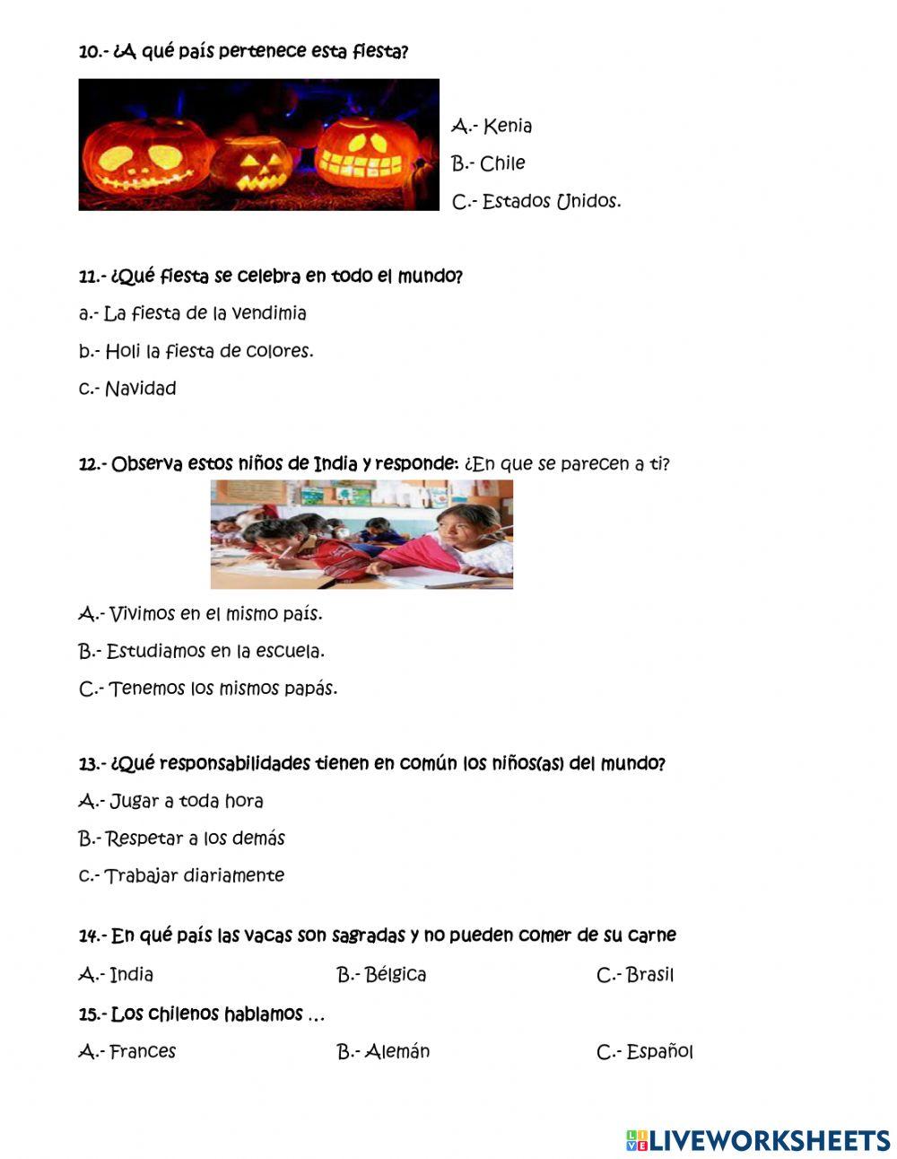 Evaluación niños del mundo