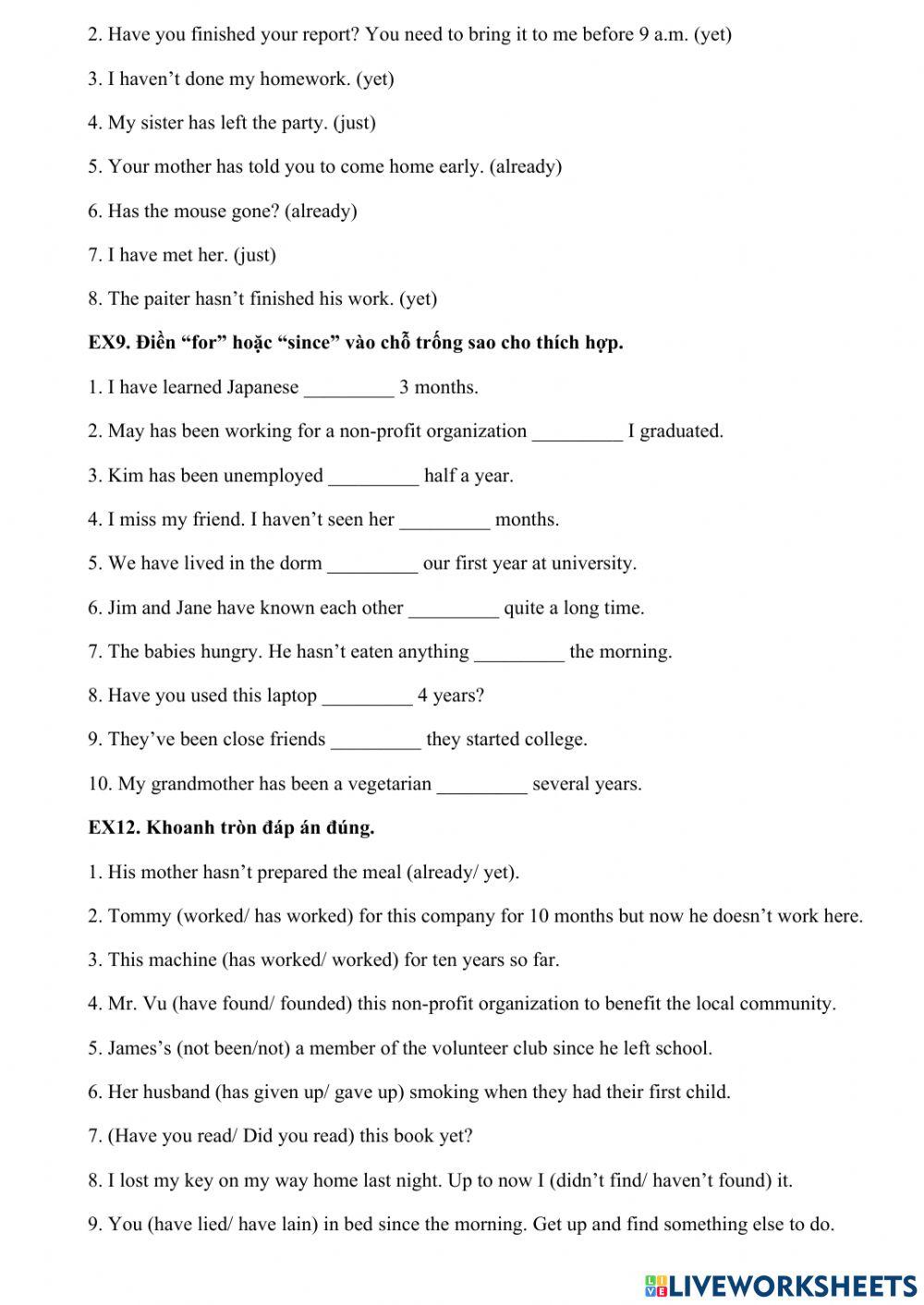 Unit 3: Community service (Grammar)