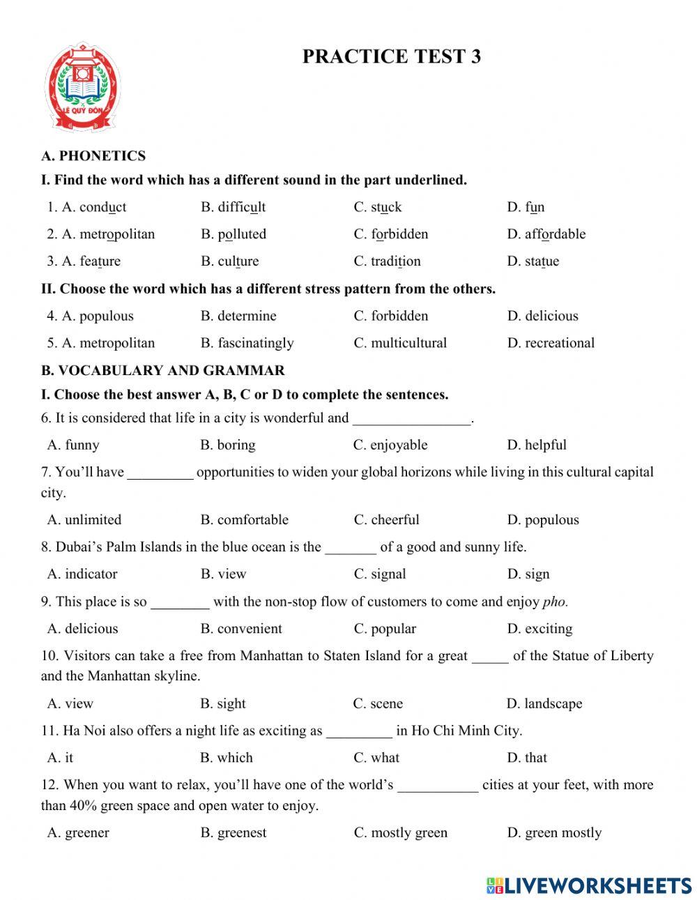 Mid term practise test 3
