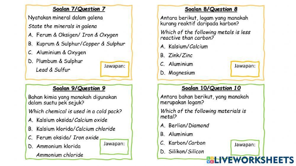 SCIENCE TEST FORM 3 SECTION A (OBJECTIVE Q)