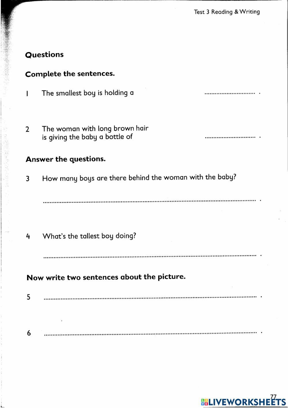 MOVERS-READING-WRITING-PART 4,5,6