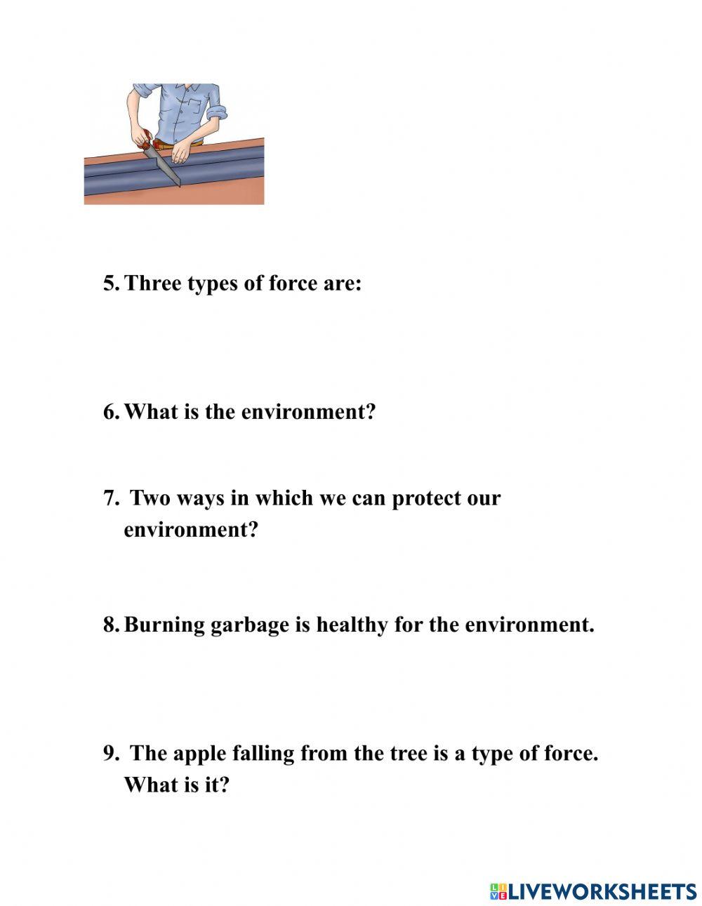 Forces and the Environment test