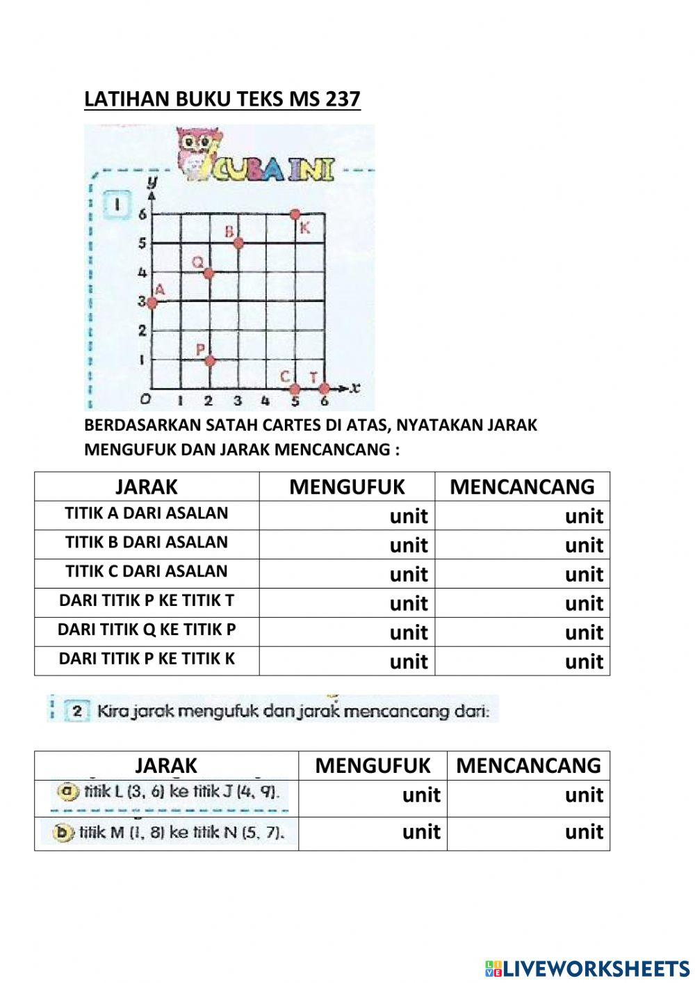 Jarak antara dua koordinat