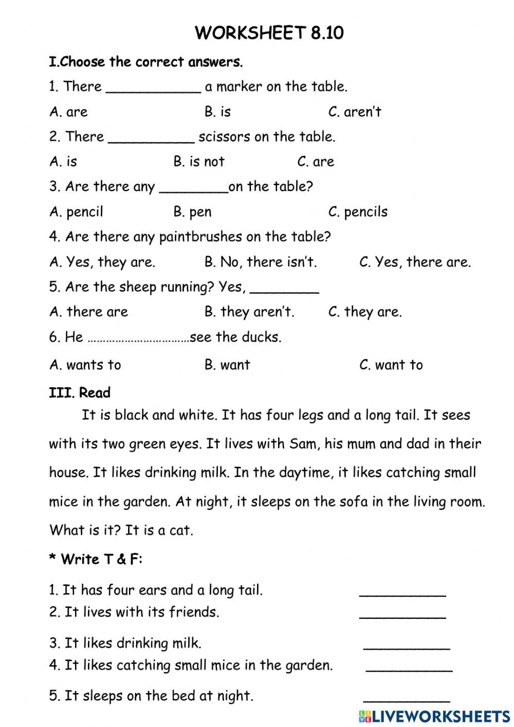 Worksheet 8.10
