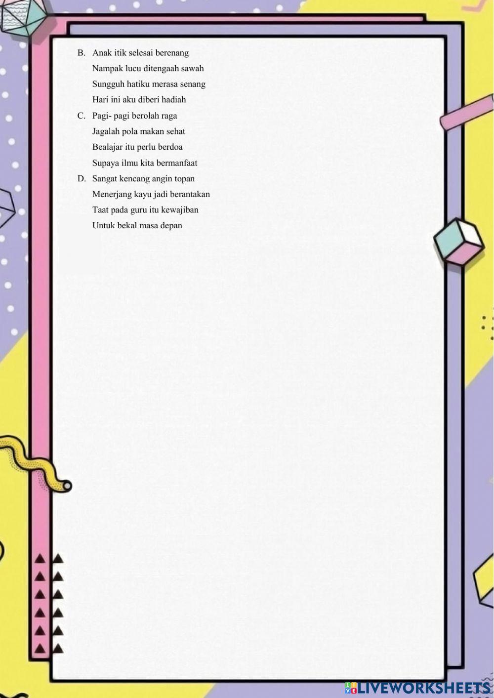 Evaluasi tema 4 subtema 3 pembelajaran 1