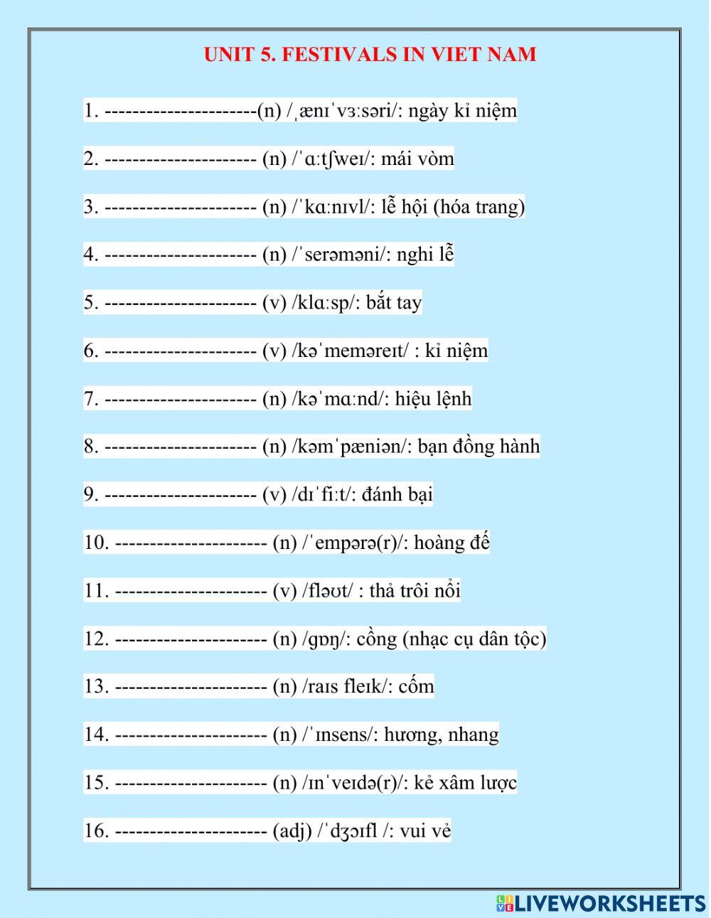 Festivals in viet nam