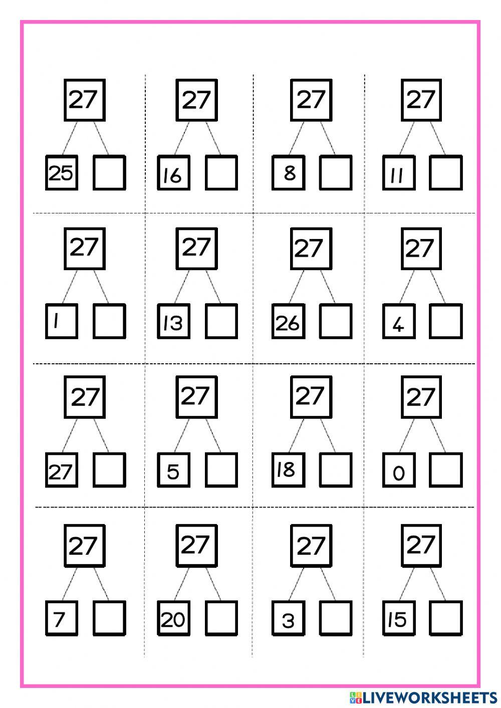 Bonds of 27 worksheet 1