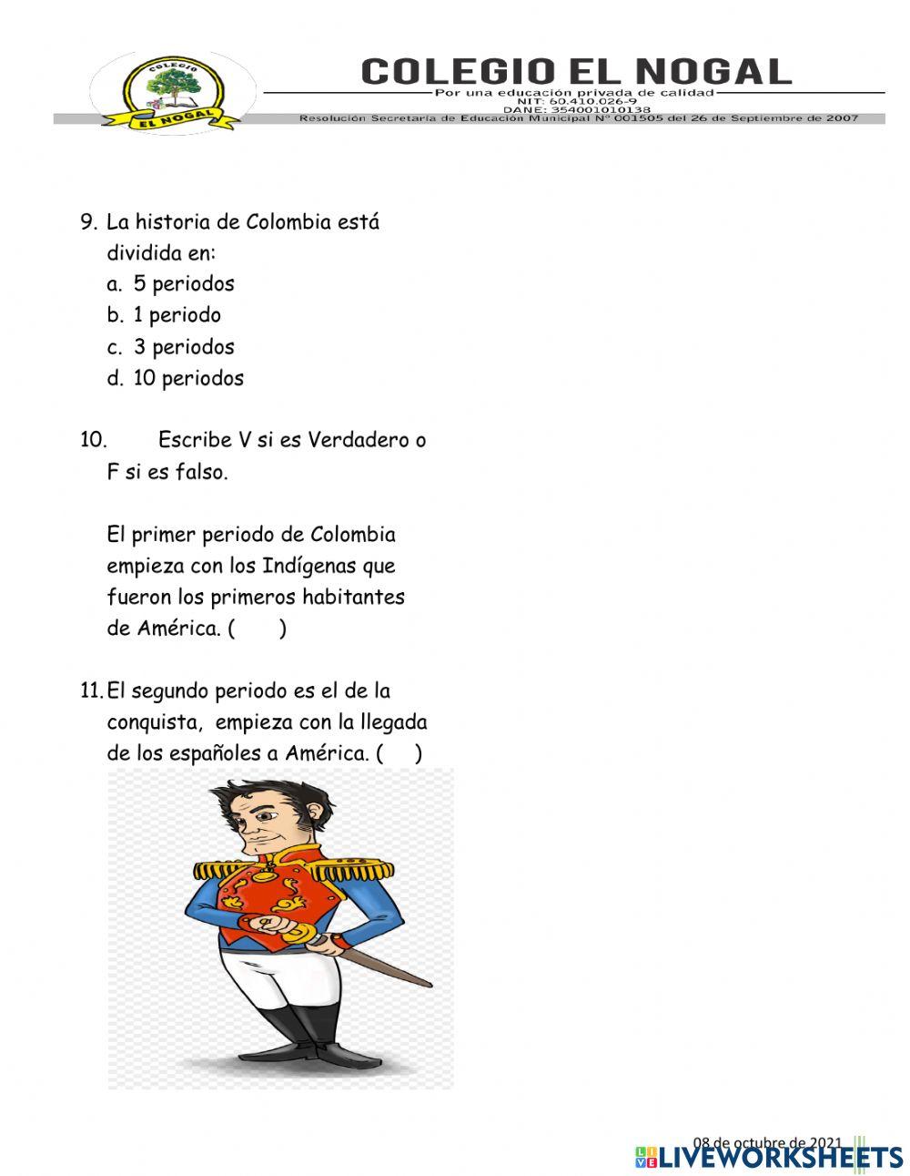 EVALUACIÓN DE CORTE I CUARTO PERIODO SOCIALES 2°