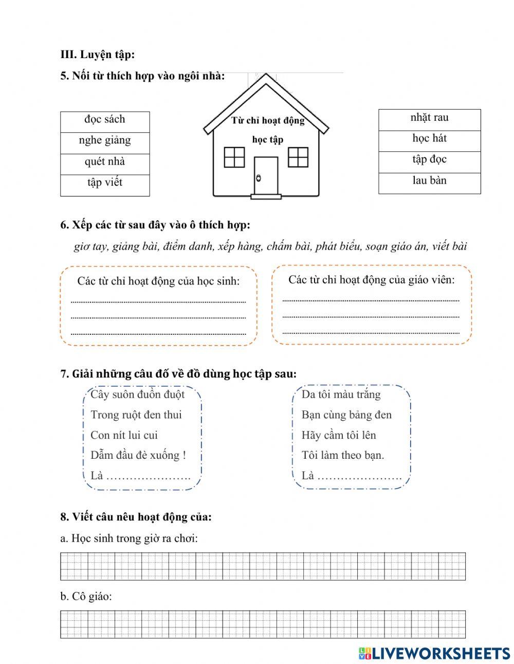 Phiếu Tiếng Việt cuối tuần 5