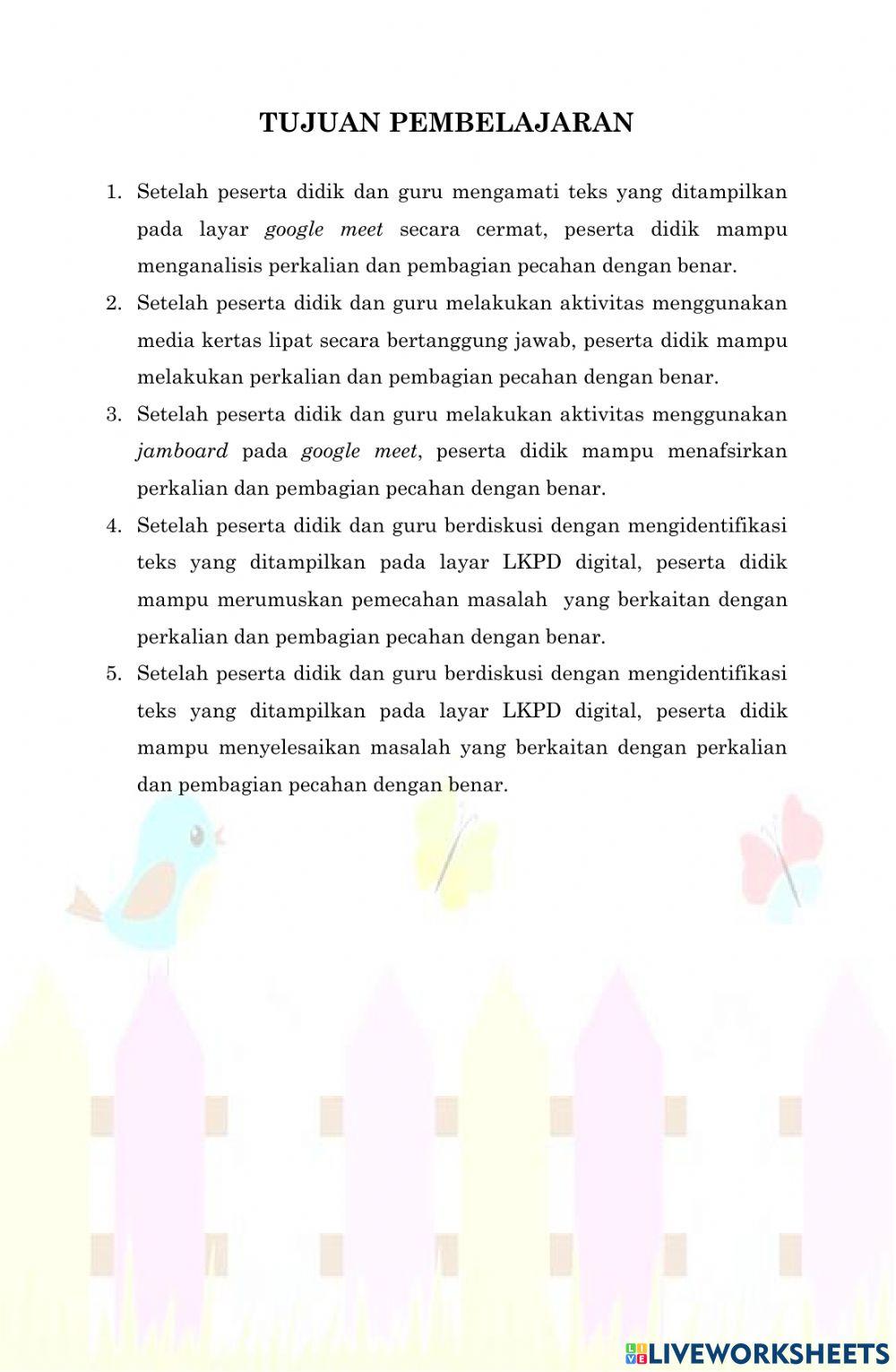 Perkalian dan Pembagian Pecahan