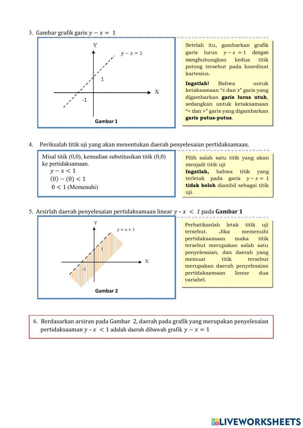 Sistem Pertidaksamaan Linear Kuadrat Dua Variabel