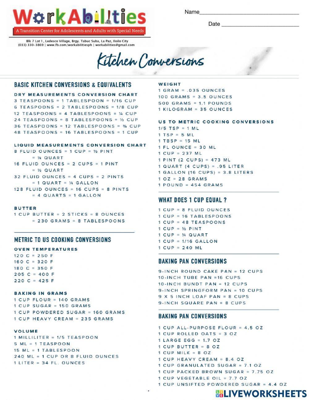 Recipe Conversion Recipe Conversion