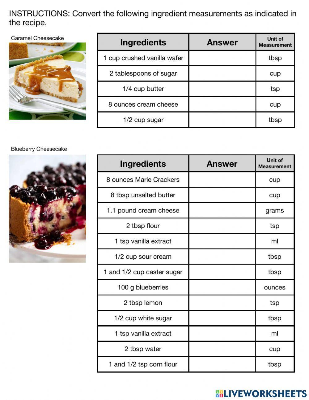 Recipe Conversion Recipe Conversion