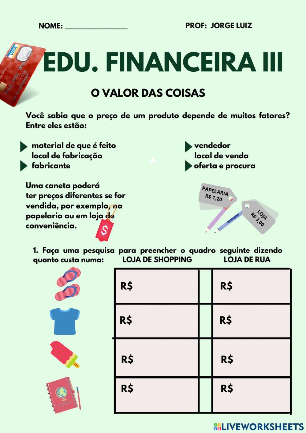 Educação financeira Educação financeira