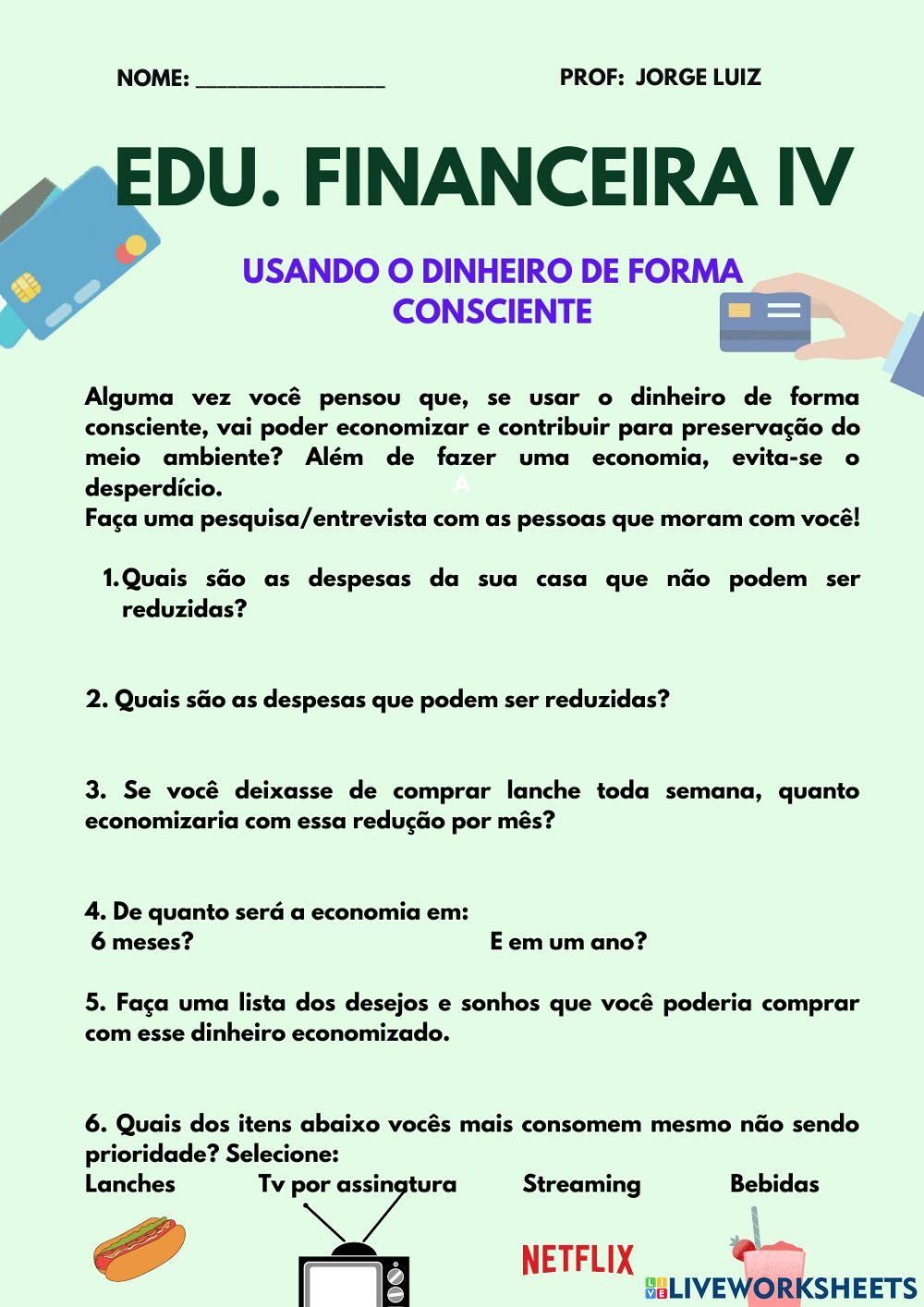 Educação financeira Educação financeira
