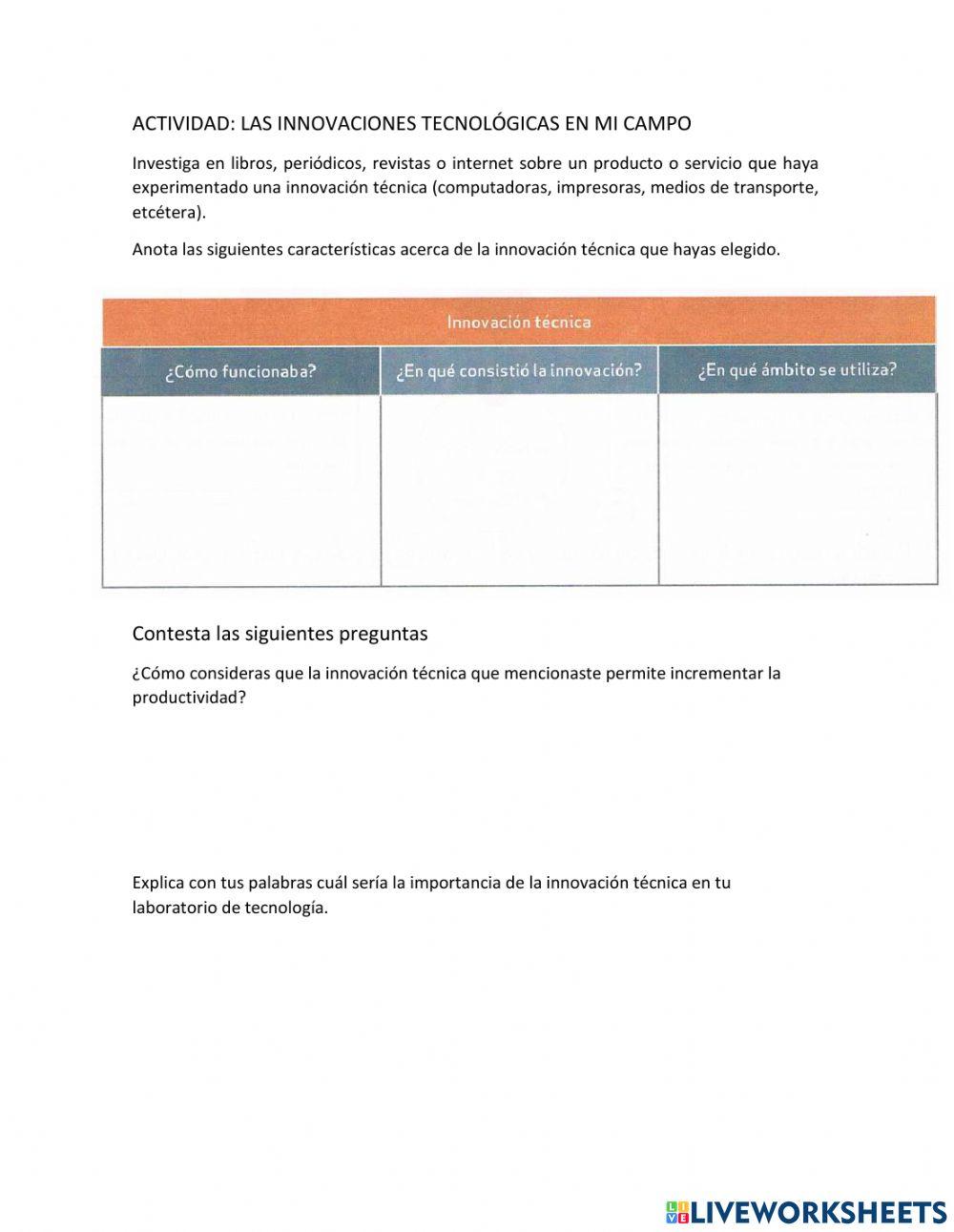 Las innovaciones tecnológicas en mi campo