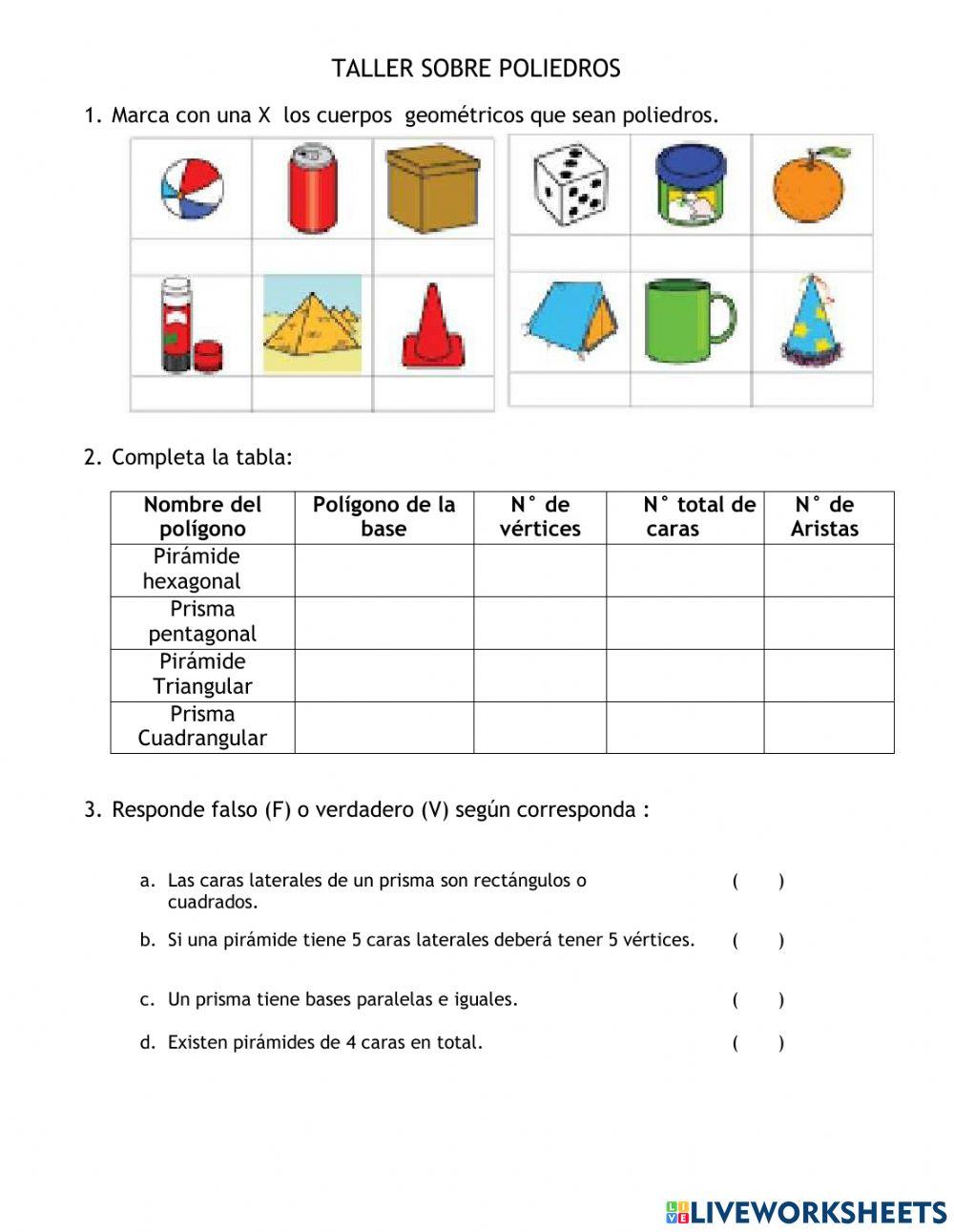 TALLER SOBRE POLIEDROS 6A