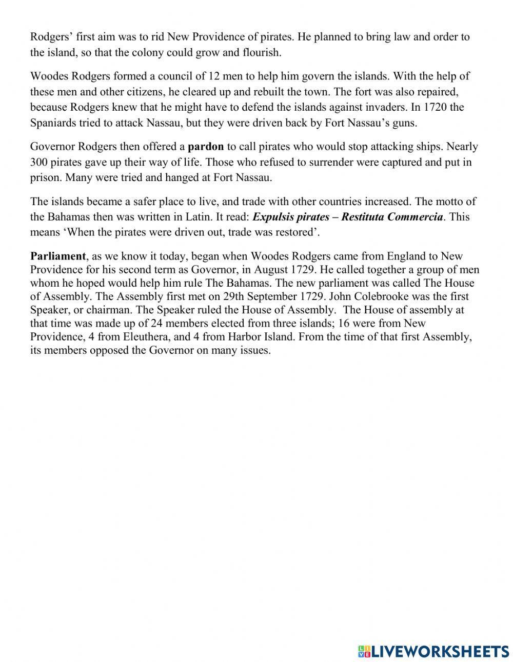 The First Parliament Notes