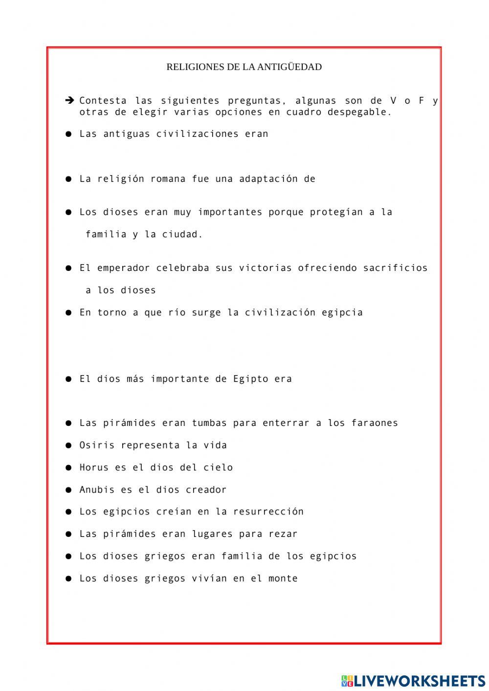 Religiones de la antigüedad