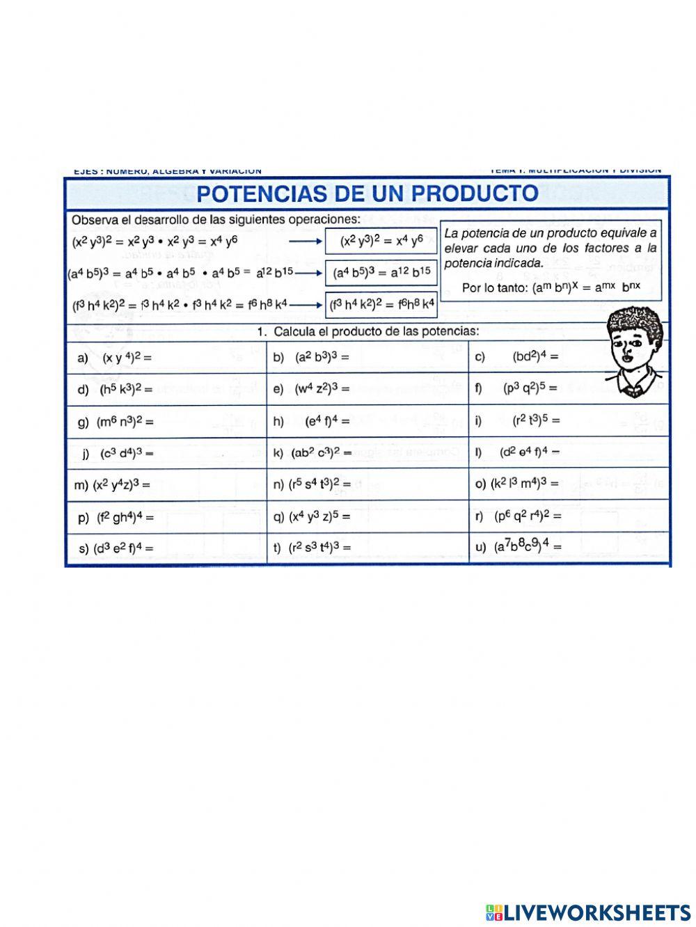 Potencias de producto