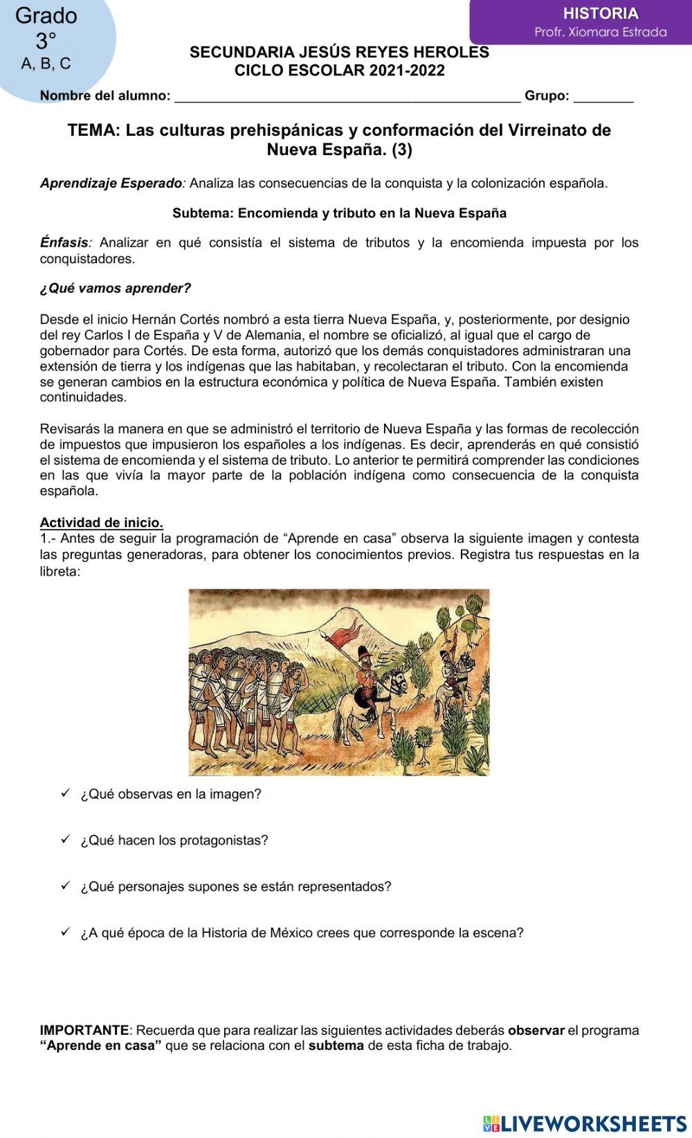 Encomienda y tributo en la Nueva España