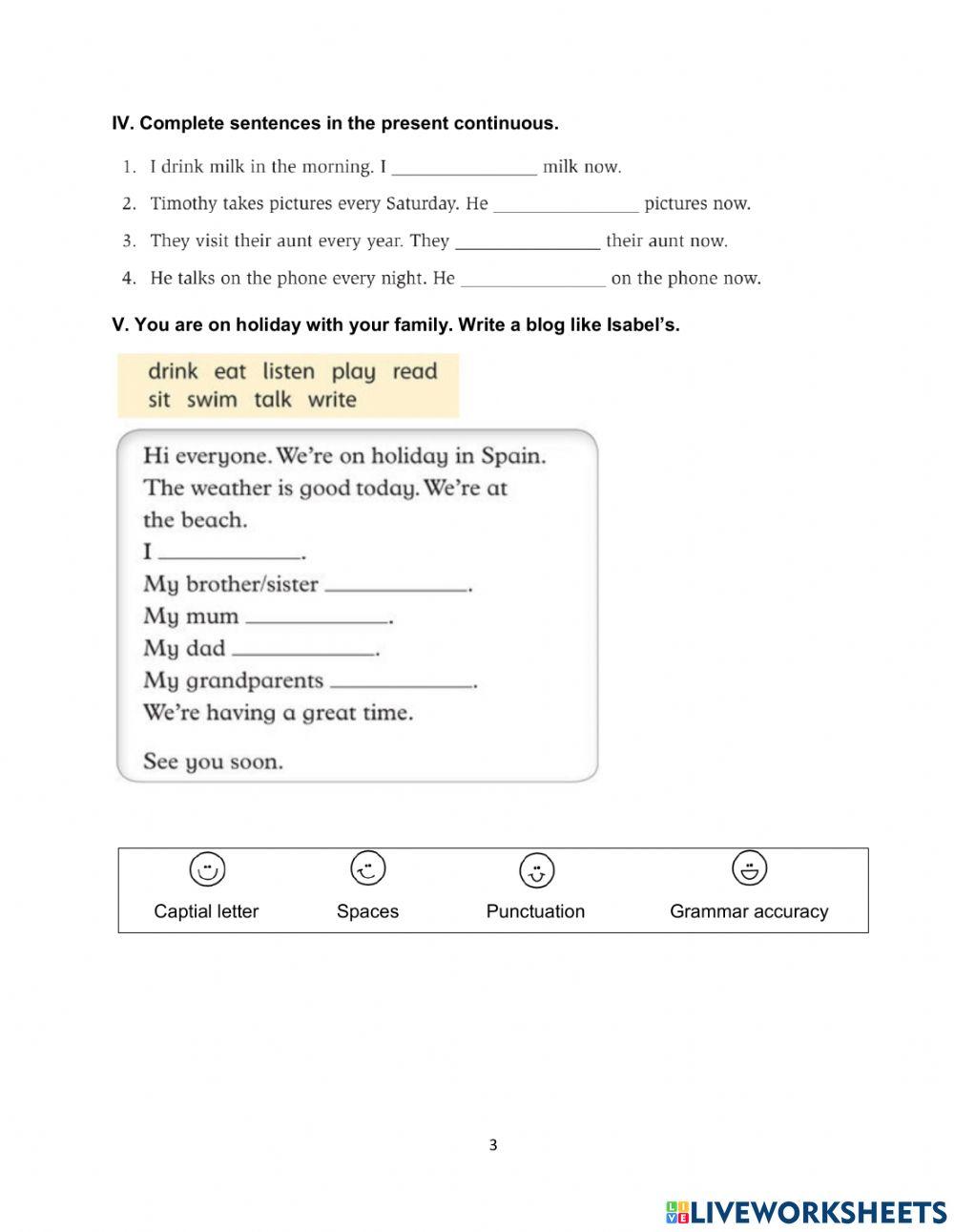 CGE3-Present Continuous-WS1