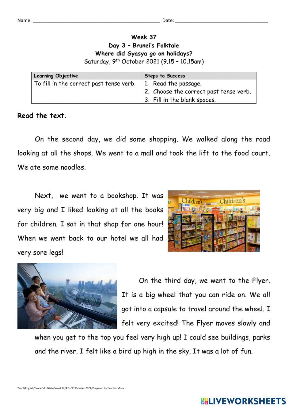 Where did Syasya go for holidays?